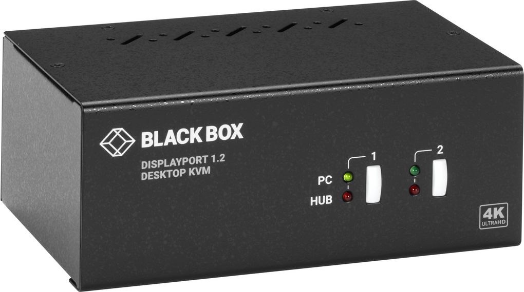 KV6222A | Black Box 2-Port-KVM-Switch, DisplayPort, USB, Audio